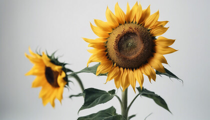 sunflower, isolated white background, copy space for text 

