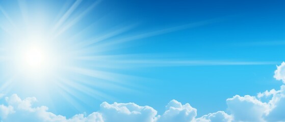 blue sky with clouds and sunlight background