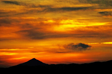 sunset over the mountains