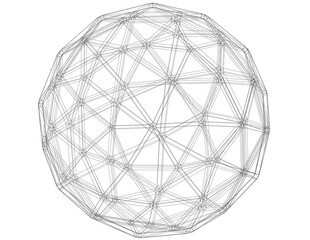 Wireframe Shape Pentakis Snub Dodecahedron 3D print model