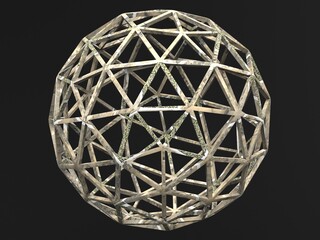 Wireframe Shape Pentakis Snub Dodecahedron 3D print model