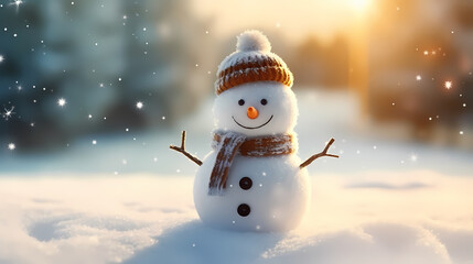 Sweet smile of Christmas snowman