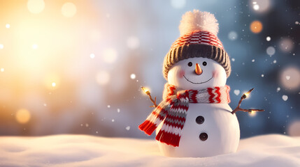 Obraz premium Sweet smile of Christmas snowman