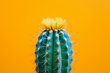 Cactus plant on yellow background