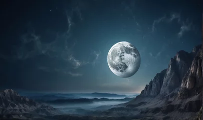 Poster Vollmond und Bäume a beautiful moon