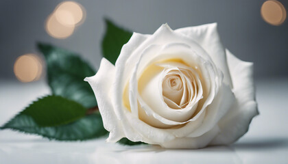 white rose, isolated white background, copy space for text

