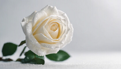 white rose, isolated white background, copy space for text
