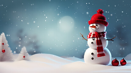 Fototapeta premium Sweet smile of Christmas snowman