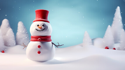 Fototapeta premium Sweet smile of Christmas snowman