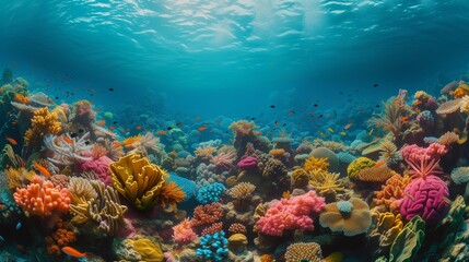 Naklejka na ściany i meble Close Up Colorful Coral Reef, beautiful sea coral,