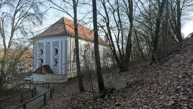 Pilgrimage church on the Naab river in Bavaria near Regensburg