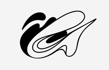 Splash, water, smooth lines. Stylized abstract image Vector graphics