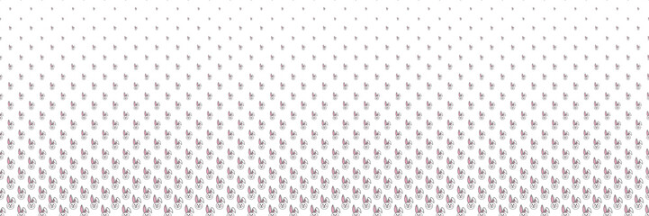 Blended  doodle black carrot line on white for pattern and background, halftone effect, Easter's day concept.