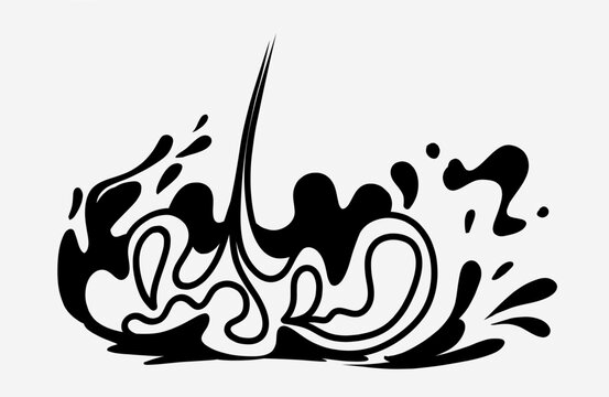 Splash, water, smooth lines. Stylized abstract image Vector graphics
