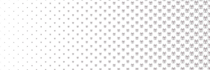 Blended  doodle black rabbit line on white for pattern and background, halftone effect, Easter's day concept.