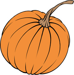 Autumn Pumpkin Flat Illustration