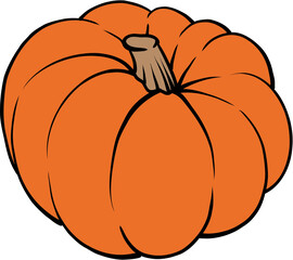 Autumn Pumpkin Flat Illustration