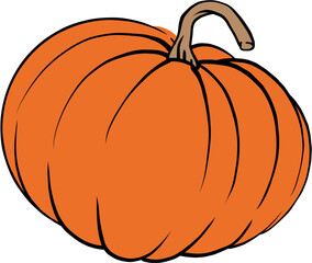 Autumn Pumpkin Flat Illustration