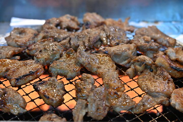 고기 숯불 가스 불 