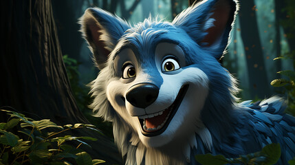 3d wolf character