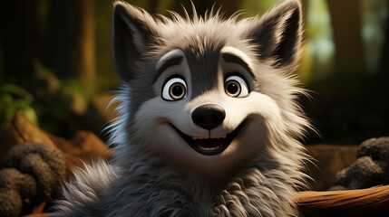 Obraz premium 3d wolf character