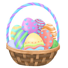 Easter eggs basket clipart