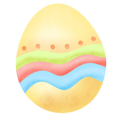 Yellow painted easter eggs water colour style clipart