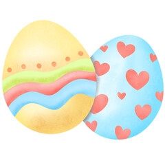 Easter eggs water colour style clipart