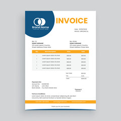 Creative and modern invoice template Vector design for your business