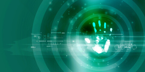 Fingerprint Scanning Technology Concept 2d Illustration