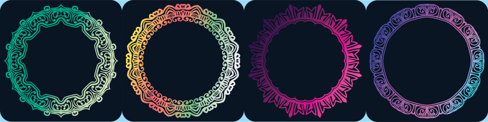 coloring art mandala circular graphic, ornamental art circle frame.