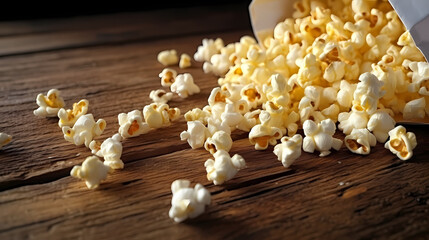 Obraz na płótnie Canvas Popcorn with blurred background, cinema popcorn