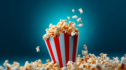 Popcorn with blurred background, cinema popcorn