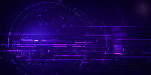 2d illustration Abstract futuristic electronic circuit technology background