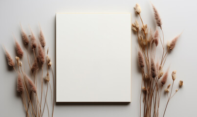 floral framing border mock-up invitation card elegant design