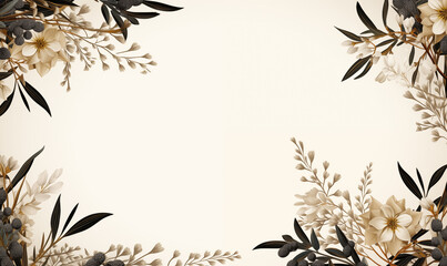 floral framing border mock-up invitation card elegant design