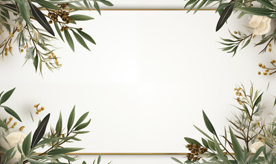 floral framing border mock-up invitation card elegant design