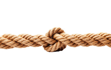Close up of Rope. A detailed view of a rope, showcasing its texture and intertwined strands, photographed Isolated on a Transparent Background PNG.