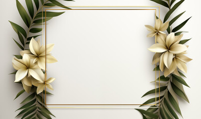 floral framing border mock-up invitation card elegant design
