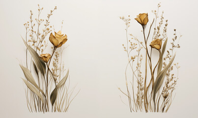 floral framing border mock-up invitation card elegant design