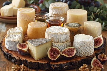 Portuguese Cheese Selection on Rustic Board

