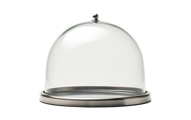 stainless steel cloche. A cake plate featuring a domed lid, creating an elegant and functional display for cakes and desserts. Isolated on a Transparent Background PNG.
