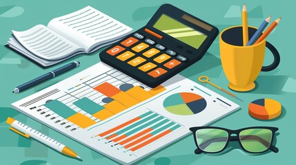 Colorful Accounting and Finance Concept Illustration