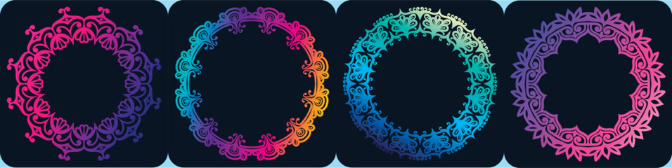 wedding art mandala circle design. round vintage frame.