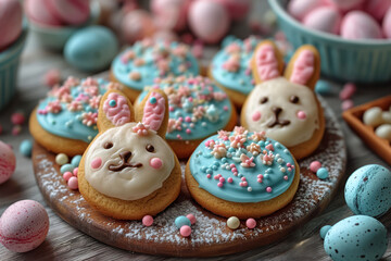 Cookies Iced in Pastel Perfection, Sharing Space with Speckled Eggs, A Taste of Easter