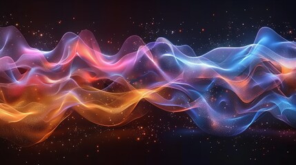 Obraz premium abstract technology background with glowing particles.