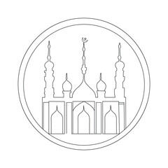 Ramadan Related single line art. Outline Symbol Vector Illustration.