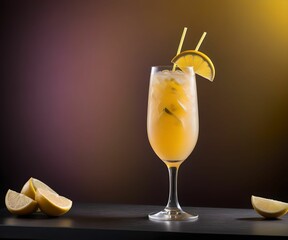 refreshing summer colorful cocktail drink advertisement menu banner, created using AI generative technology