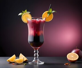 refreshing summer colorful cocktail drink advertisement menu banner, created using AI generative technology