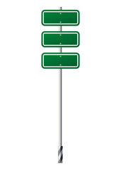 Green traffic sign. Road board text panel, mockup signage, direction highway city signpost location street way. Isolated information sign. Blank board with place for text. illustration